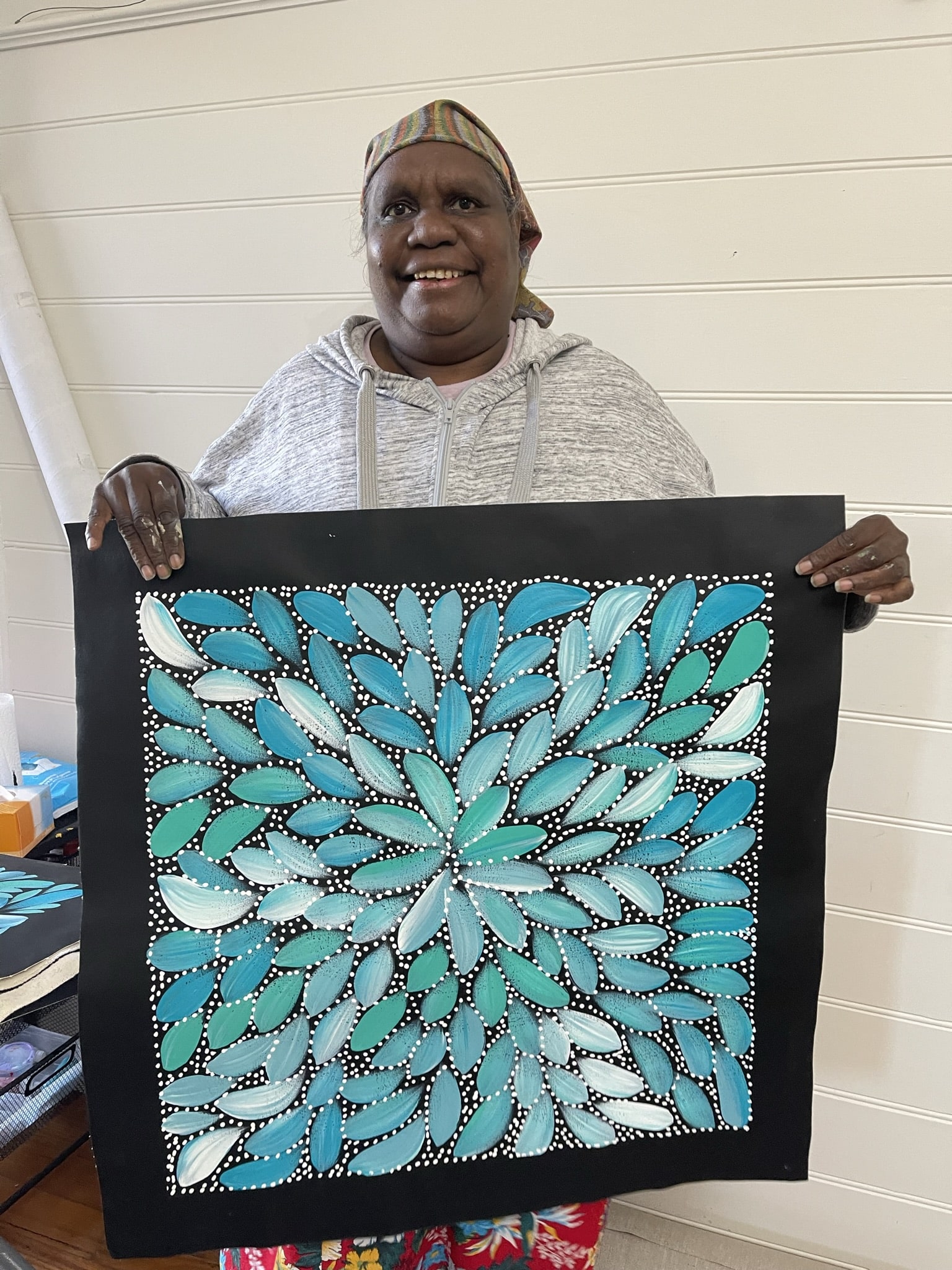 Louise Numina - Bush Medicine Leaves with Seeds - 59x59cm - Hampton Shop - Image 2