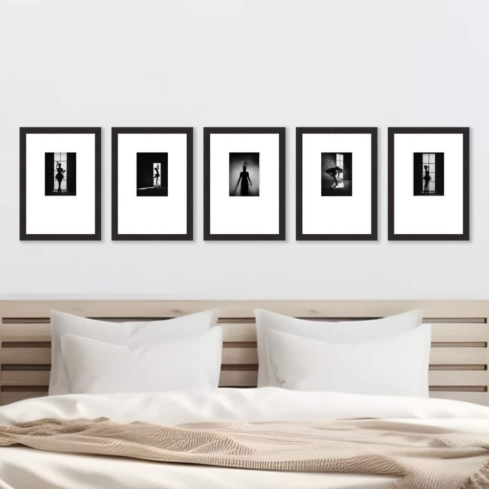 5 In Line Frame Collage Picture Frames 145 x 35cm