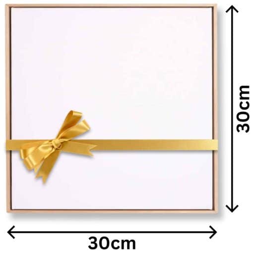 Free Gift, Valued $79 - Size 30x30cm Stretched Blank Canvas With Natural Oak Floating Frame