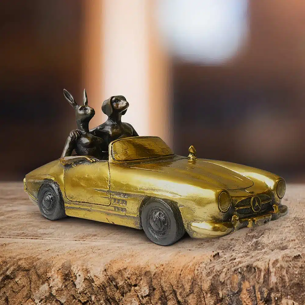 They loved breaking the speed limit (Car - Gold patina) Ed. 24/100 - Image 4